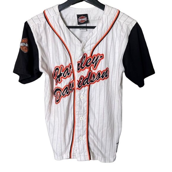 Harley Davidson Baseball Jersey Kids Medium - Picture 1 of 3